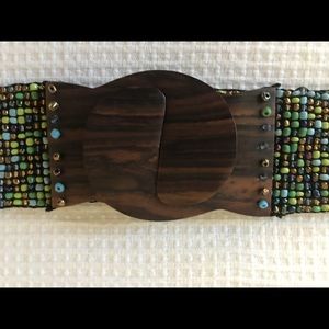 Wooden beaded belt